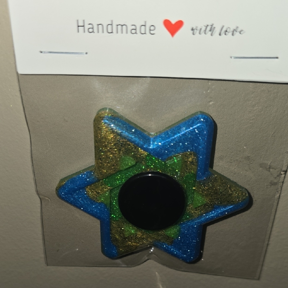 Blue and Gold Star Fidget Spinner - Picture 4 of 5